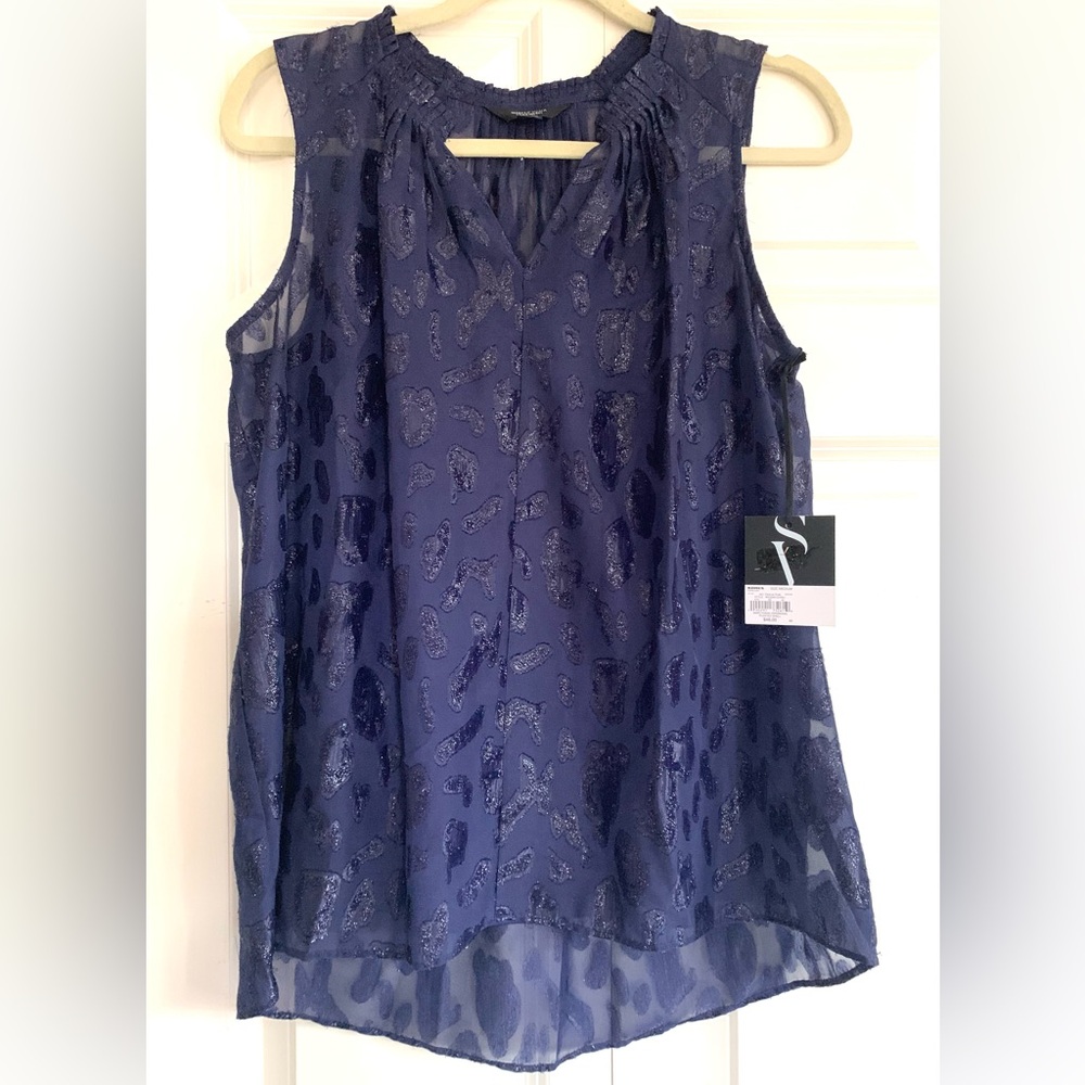 Simply Vera Vera Wang Sparkle Leopard Print Pleated Shell